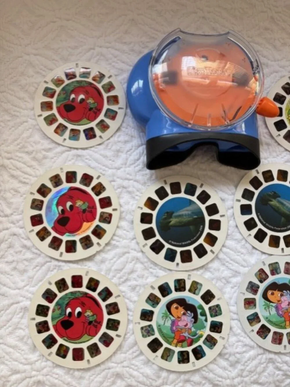 Vintage 2000s Fisher-Price View Master 3D Photo Viewer Blue/Orange w/Reels Works